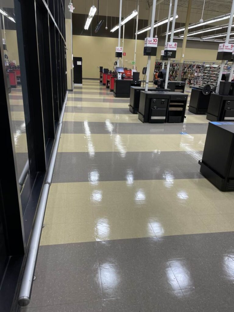 a clean retail floor